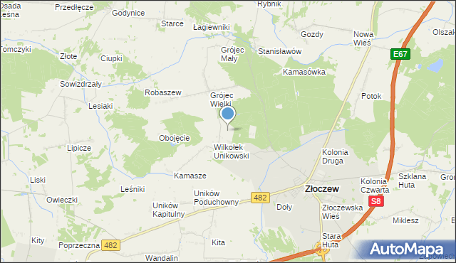 mapa Wilkołek Grójecki, Wilkołek Grójecki na mapie Targeo